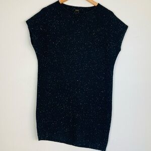 Pauw Amsterdam lambswool and cashmere black donegal sweater dress. Small